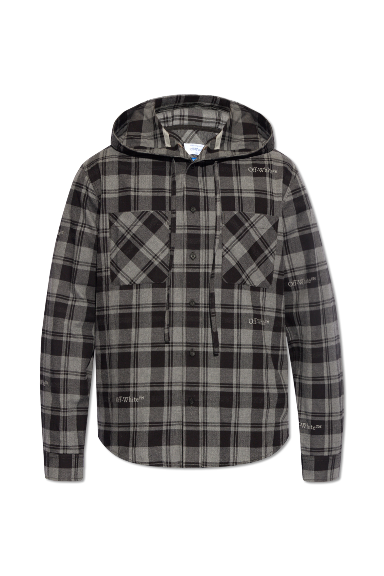 Off white plaid hoodie hotsell